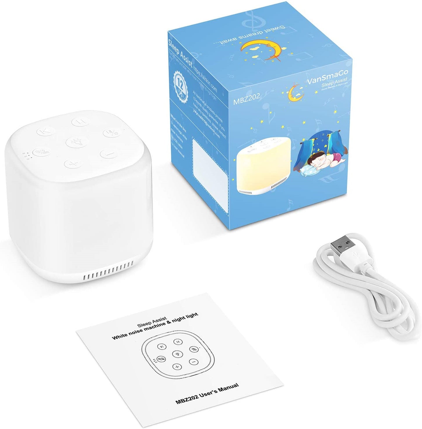 White Noise Sleep Aid For Baby Colourful Lights